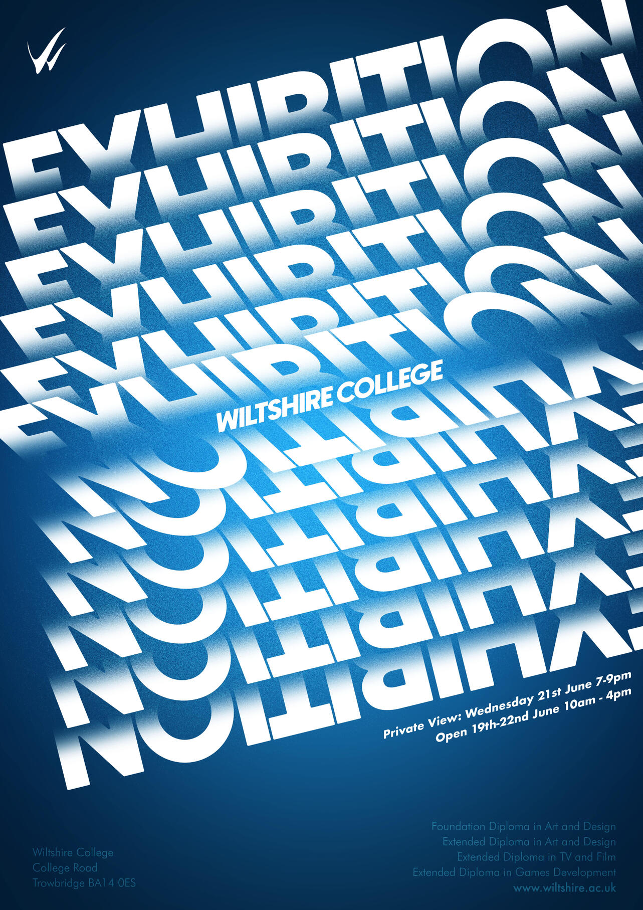 Wiltshire College Exhibition Poster 2023